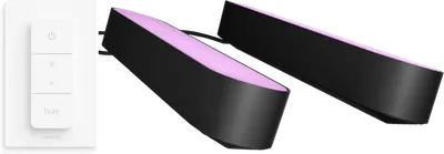 Philips Hue Play Lightbar White and Color Schwarz Doppelpack + Philips Hue Kabelloser Dimmer