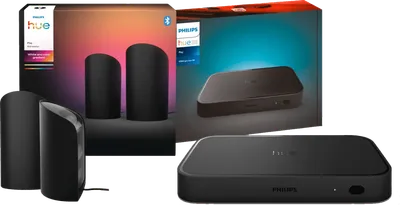 Philips Hue Play Wall Washer Schwarz - Doppelpack + HDMI Sync Box 8K