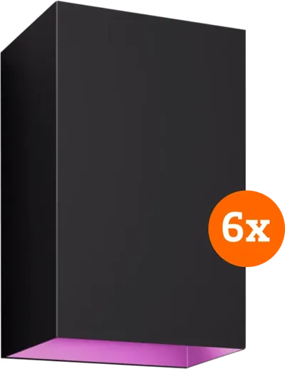 Philips Hue Resonate Wandleuchte White & Color - Schwarz 6er-Pack