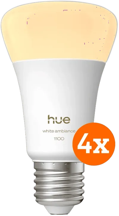 Philips Hue White Ambiance E27 1.100 lm 4er-Pack