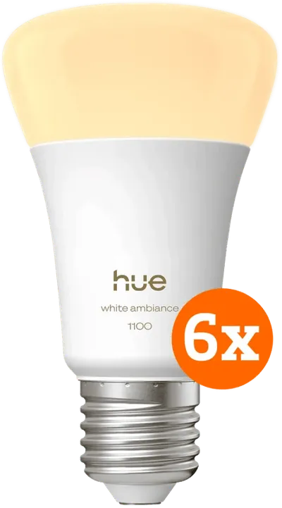 Philips Hue White Ambiance E27 1.100 lm 6er-Pack
