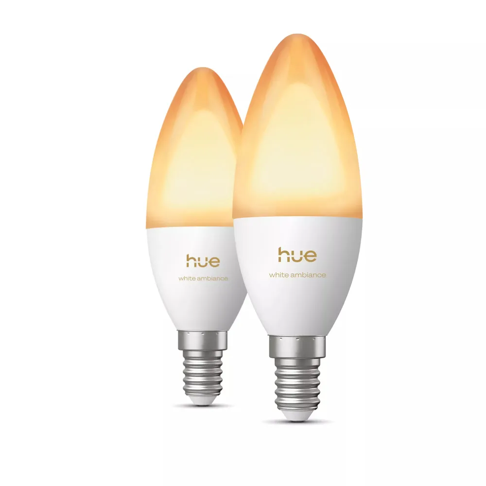 Philips Hue White Ambiance Kerzenlampe E14 - 500lm - 2er-Set - Weiß