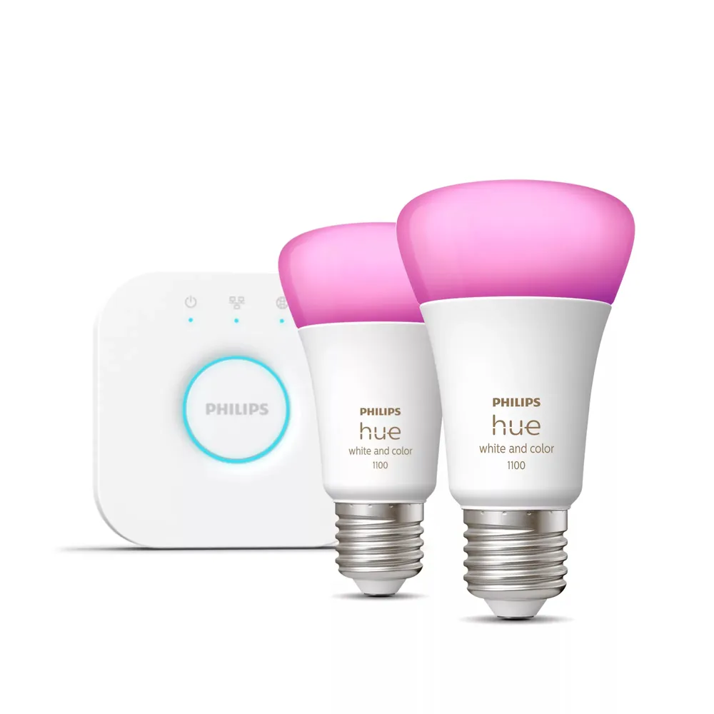 Philips Hue White & Col. Amb. E27 2er Starter Set - Weiß