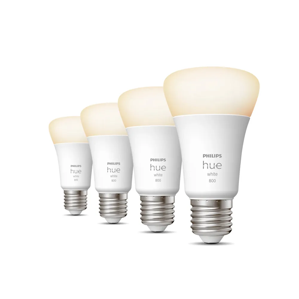 Philips Hue White E27 Viererpack 800lm - Weiß