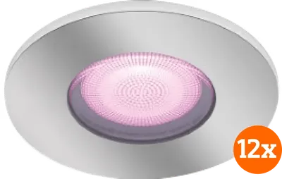 Philips Hue Xamento Badezimmer-Einbaustrahler White & Color - Chrom - Rund 12er-Pack
