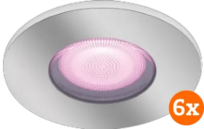 Philips Hue Xamento Badezimmer-Einbaustrahler White & Color - Chrom - Rund 6er-Pack