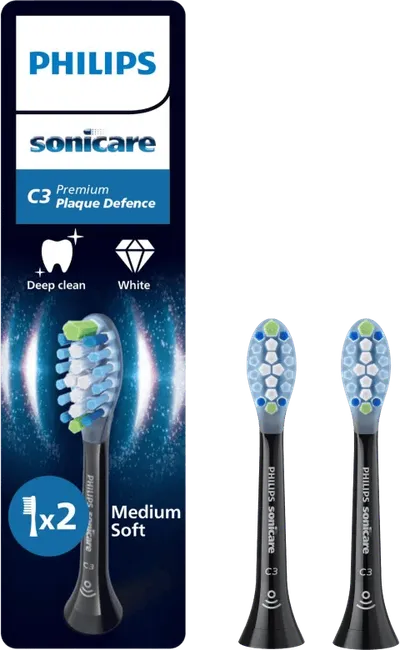 Philips Sonicare Premium Plaque Defense HX9042/88 Schwarz (2 Stück)