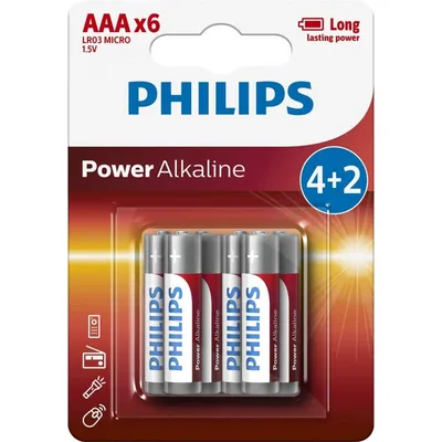 Philips Power Alkaline LR03P6BP/10 Haushaltsbatterie Einwegbatterie AAA Alkali