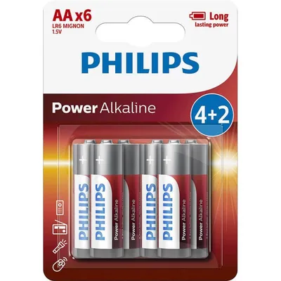 Philips Power Alkaline LR6P6BP/10 Haushaltsbatterie Einwegbatterie AA Alkali