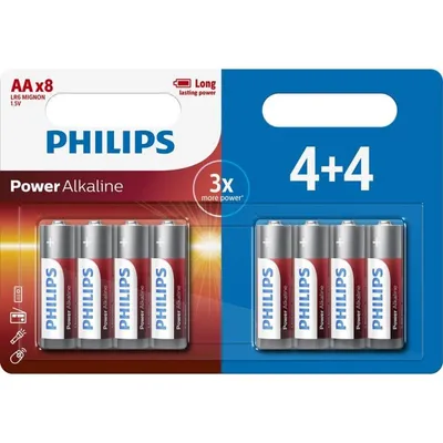 Batterie Philips Power Alkaline LR6P8BP/10 AA 1,5 V 8 Stück Alkali