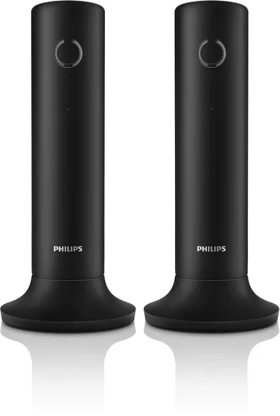 Philips LINEA Duo M4502B/34 DECT Schnurlos-Telefon mit Anrufbeantworter Schwarz