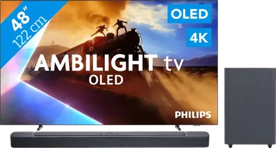 Philips Ambilight 48 Zoll OLED760 4K (2025) + JBL Bar 2.1 Deep Bass M2 Schwarz