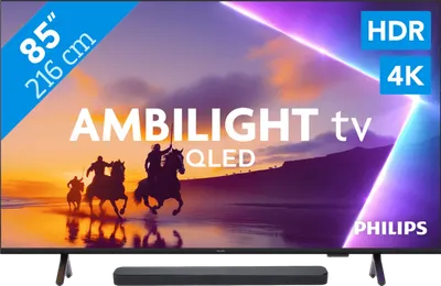Philips Ambilight 85 Zoll PUS8500 QLED 4K (2025) + JBL Bar 300 M2 Schwarz