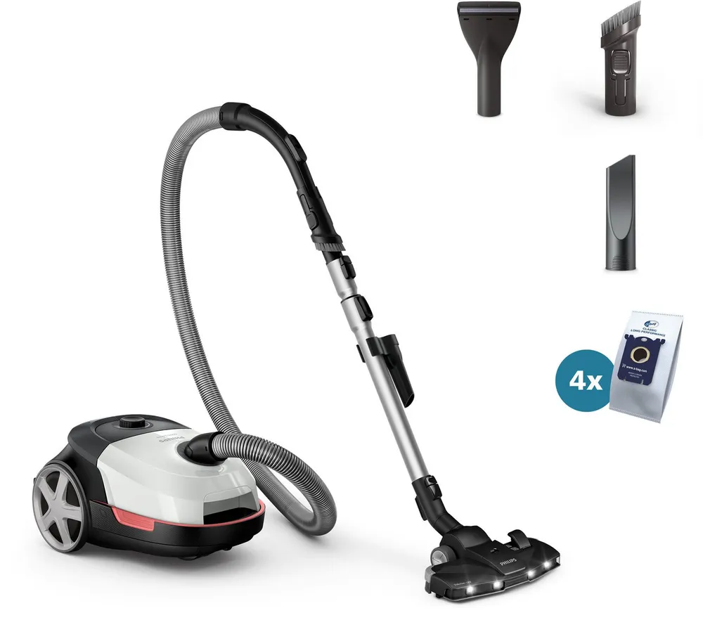 Philips Bodenstaubsauger XD6122/12 6000 Series, 900 W, mit Beutel, mit 4l Fassungsvermögen und TriActive+ LED-Düse