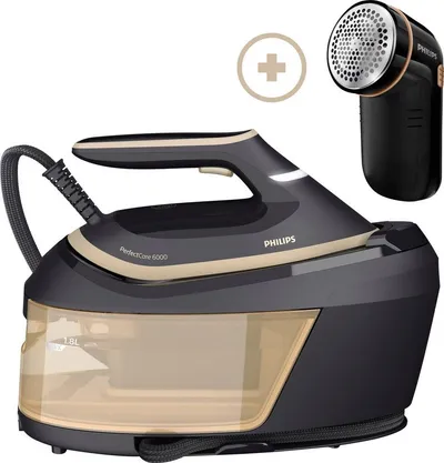 Philips Dampfbügelstation PSG6064/80 PerfectCare 6000 Series, 1800 ml Wassertank, 2.400 Watt, OptimalTemp, 600 gr Dampfstoß