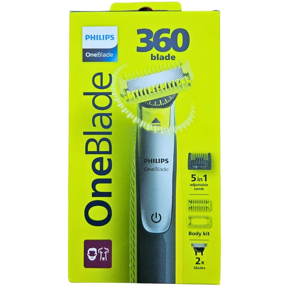 Philips Elektrorasierer OneBlade 360 Face+Body - QP2834/23, Aufsätze: 4, 5 in 1 Aufsatz, inkl. 2 Ersatzklingen
