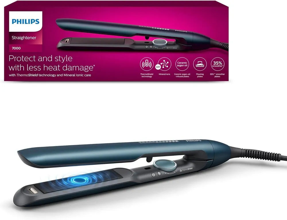 Philips Glätteisen Philips Haarglätter 7000er Serie ThermoShield-Technologie Blau