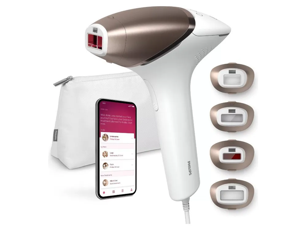 Philips IPL-Haarentferner Lumea 8000 Series BRI948/00, 450.000 Lichtimpulse, Hauttonsensor, 4 Aufsätze