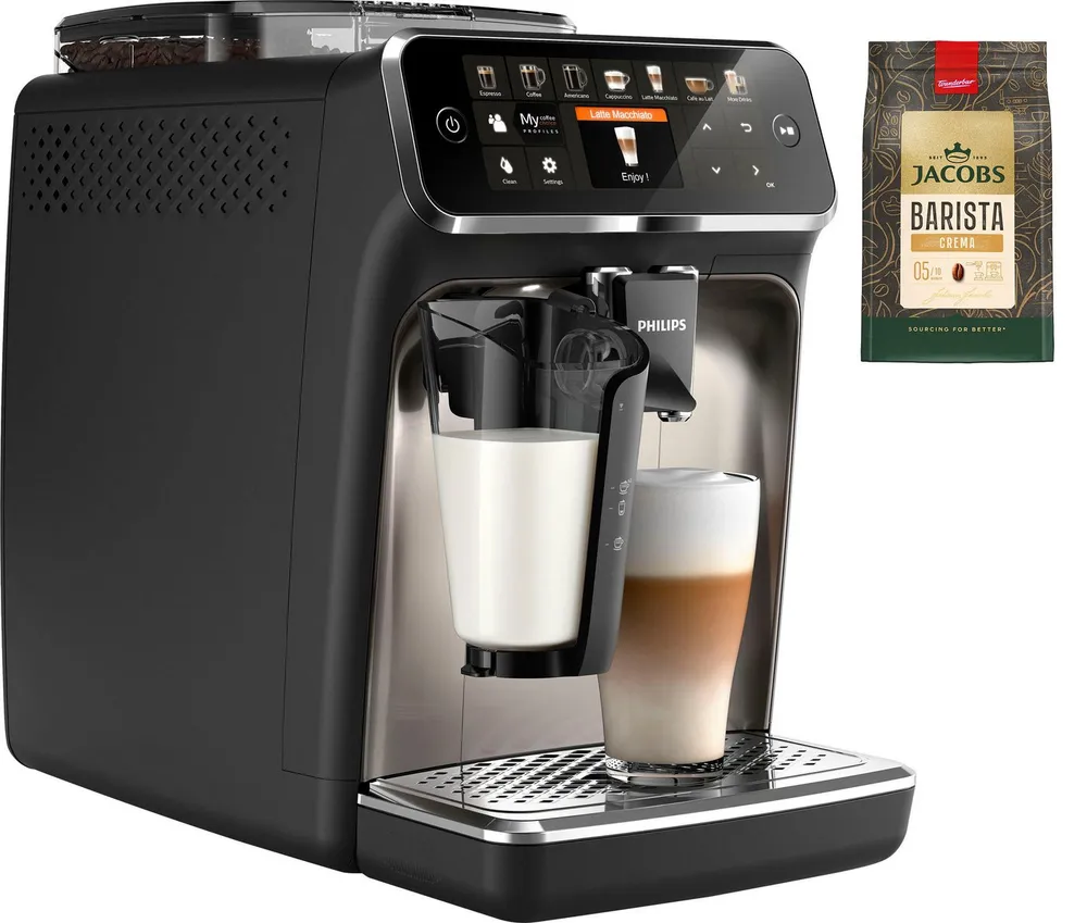 Philips Kaffeevollautomat EP5447/90 5400 Series, 12 Kaffeespezialitäten, LatteGo Milchsystem und 4 Benutzerprofilen