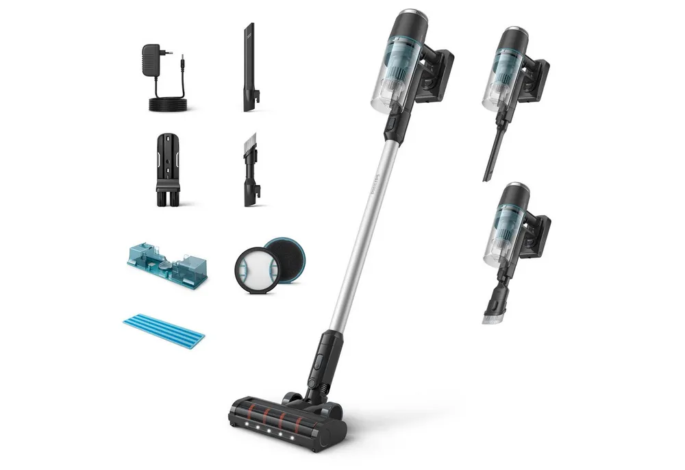 Philips Nass-Trocken-Sauger XC3133/01 Aqua 3000 Series “Tierexperte”, 50,4 W, beutellos, mit bis zu 60 Minuten Laufzeit und aufsteckbarem Aqua-Modul