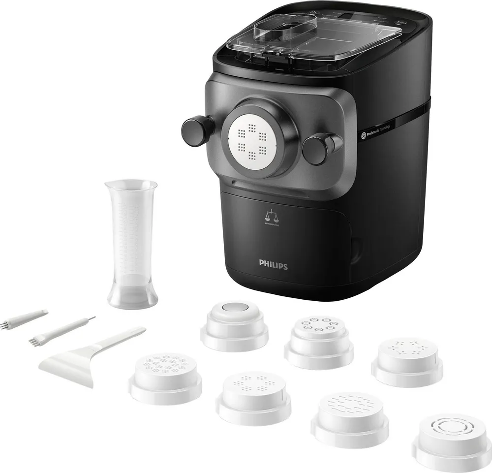 Philips Nudelmaschine Pastamaker HR2665/93 Avance Collection, 200 W, inkl. Wiegefunktion und 7 Formscheiben