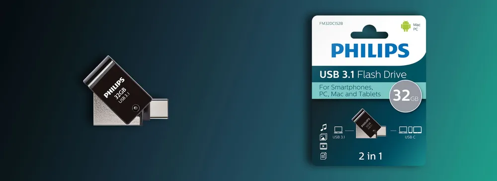 Philips Philips USB Stick 2-in-1 USB-C 32 GB USB-Stick (USB USB-A, USB-C)