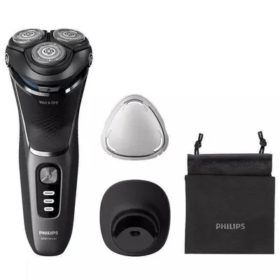 Elektrorasierer Philips Shaver 3000 Series S3343/13 Kabellos 60min Nass- und Trockenrasur 3 Scherköpfe Schnellladung Flexible Scherköpfe