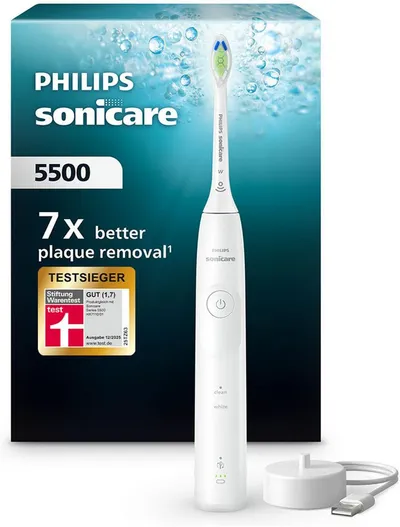 Philips Sonicare Elektrische Zahnbürste HX7110/01, Aufsteckbürsten: 1 St., mit Drucksensor, 2 Intensitätsstufen, inkl. Ladegerät