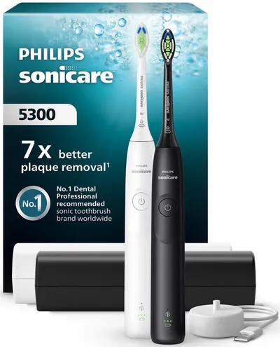 Philips Sonicare Elektrische Zahnbürste Series 5300 HX7109/01, Aufsteckbürsten: 1 St., mit Andruckkontrolle, 2 Intensitätsstufen, inkl. Ladegerät