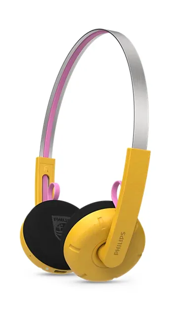 Philips TAMS1YL/00 kabellose und kabelgebundene Bluetooth-Kopfhörer für Anrufe und Musik gelb