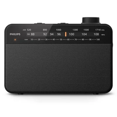 Philips TAR2509/10 Tragbares FM/AM-Radio, 3,5-Zoll-Lautsprecher, Batterie- oder Netzkabelbetrieb