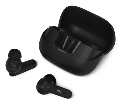 Philips TAT3000BK/00 kabellose Bluetooth Kopfhörer mit hybrider Geräuschunterdrückung, Mikrofon, schwarz