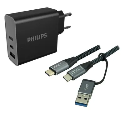 USB-C-Ladegerät 65W Philips 2 Ports GaN
