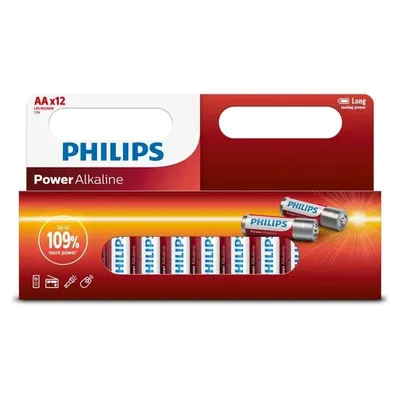 Alkaline Batterie Philips LR6 AA 12 Stueck 1,5 V