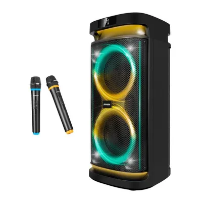 Phoenix Rumbleboss Tragbarer Karaoke-Bluetooth-Lautsprecher, 80 W RMS, Schwarz