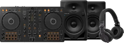 Pioneer DJ DDJ-FLX4 + Pioneer DJ HDJ-CUE1 + Pioneer DJ DM-50D-BT Schwarz