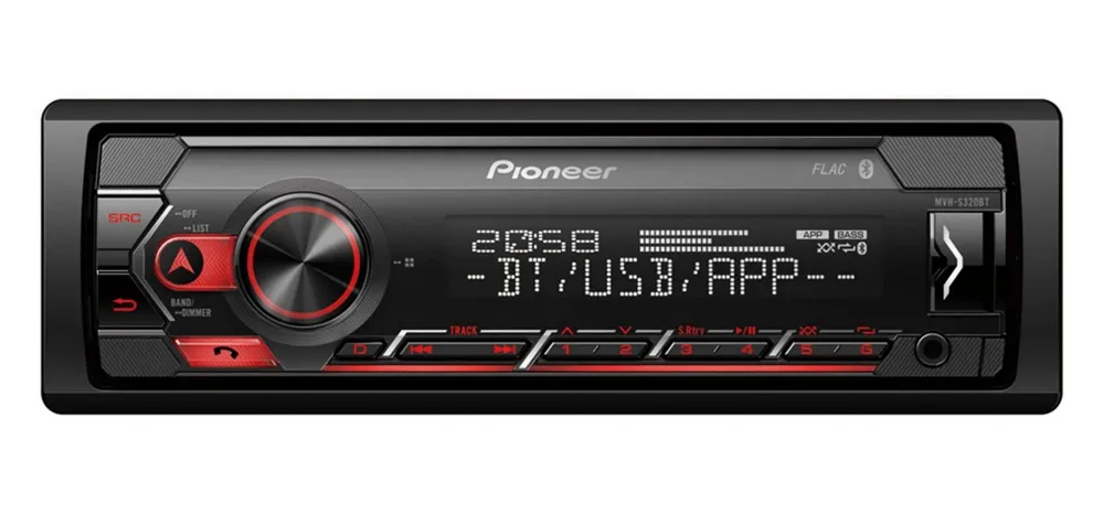 Pioneer MVH-S320BT Bluetooth Spotify USB Android Autoradio (RDS, Abnehmbares Bedienteil, AM/FM Radio, Animiertes Display, Bluetooth, AUX Eingang, 1 DIN, RDS, AM/FM, Bluetooth, AUX)