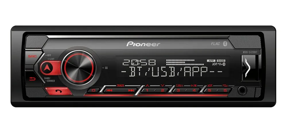 Pioneer MVH-S420BT Bluetooth Spotify USB Android iPhone Autoradio (RDS, Abnehmbares Bedienteil, AM/FM Radio, Animiertes Display, Bluetooth, Eingebauter Equalizer, Freisprecheinrichtung, AUX Eingang, 1 DIN)