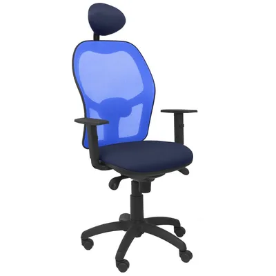 Piqueras y Crespo Jorquera Bali Bürostuhl mit festem Kopfteil, Netzstoff, Blau/Marineblau