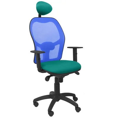 Piqueras y Crespo Jorquera Bali Bürostuhl mit festem Kopfteil, blau/türkises Netzgewebe