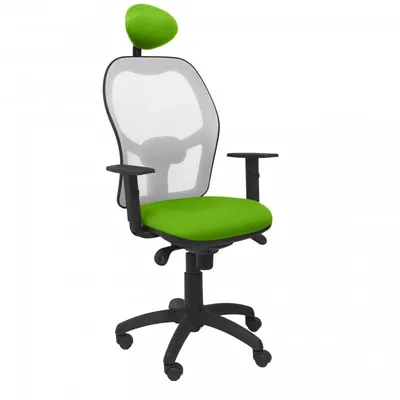 Piqueras y Crespo Jorquera Grey Mesh Chair Bali Sitz mit fester Kopfstütze in Pistaziengrün