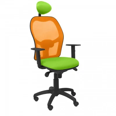 Piqueras y Crespo Jorquera Orange Mesh Stuhl Bali Sitz mit fester Kopfstütze in Pistaziengrün