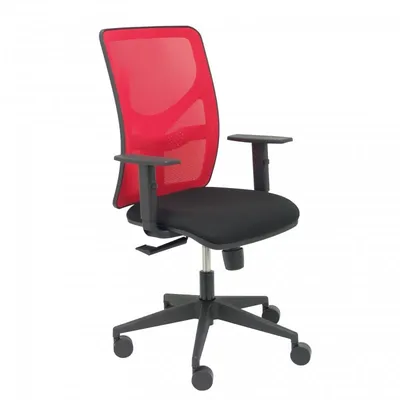 Piqueras y Crespo Motilla Roter Netzstuhl Bali Sitz Schwarz Verstellbarer Arm