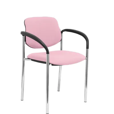 Piqueras y Crespo Villalgordo Fester Stuhl Bali Rosa Gestell mit Chromarmen