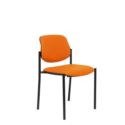Piqueras y Crespo Villalgordo Fester orangefarbener Kunstledersattel, schwarzes Chassis