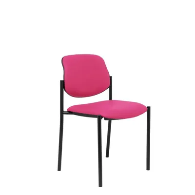 Piqueras y Crespo Villalgordo Fester rosa Kunstlederstuhl mit schwarzem Gestell