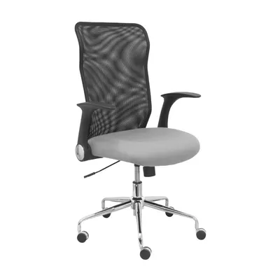 Piqueras y Crespo Minaya Stuhl, schwarze Netzrückenlehne, hellgrauer Bali-Sitz