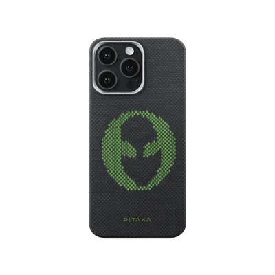 Pitaka Aries Tactile Woven Case aus kratzfester Aramidfaser für iPhone 15 Pro Max, Alien