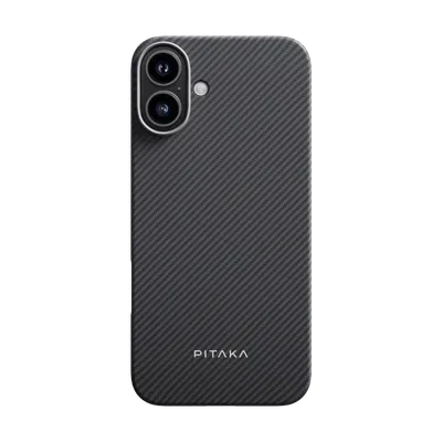 Pitaka ultra dünne Hülle aus Aramidfaser mit Magsafe für iPhone 16 Plus, Schwarz/Grau
