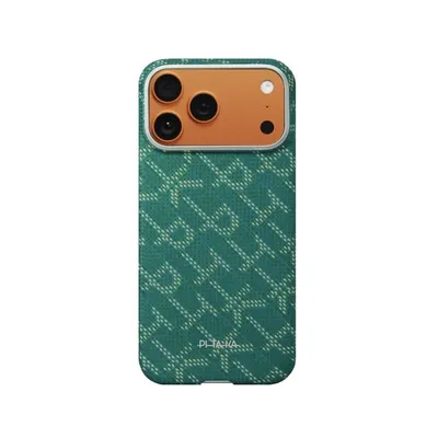 Smartphone-Hülle Pitaka Monogram Ultradünn Gold Grün für iPhone 17 Pro Max